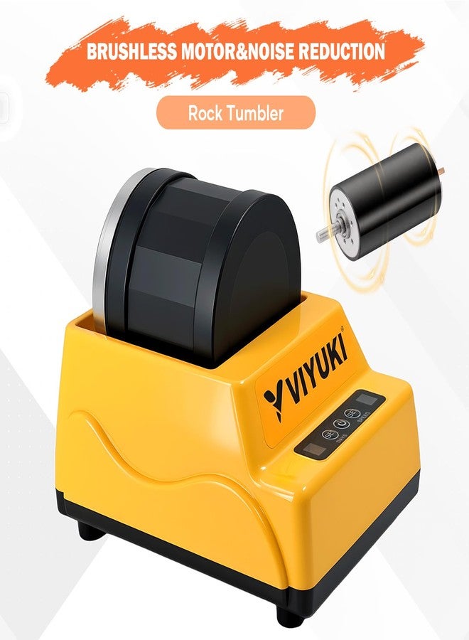 VIYUKI Professional Rock Tumbler Kit Includes Rough Gemstones, 4 Polishing Grits, Jewelry Fastenings,Operating Instruction, Great Stem Science Kit - Image 5